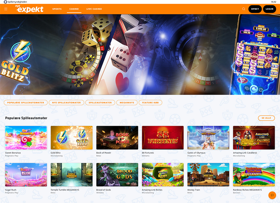 SkÀrmdump frÄn Expekt casino