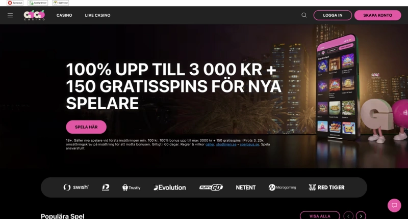 SkÀrmdump frÄn GoGo Casino