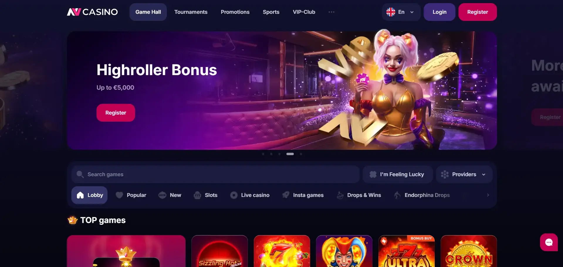 SkÀrmdump frÄn NV Casino